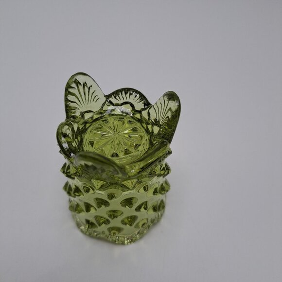 Fenton Green Hobnail Glass Toothpick Holder - Picture 5 of 5